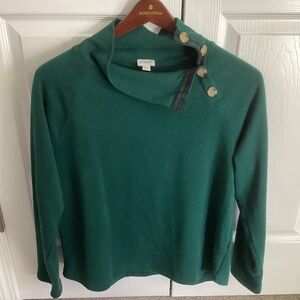 Ladies J. Crew Green Top With Accent Buttons Size Large